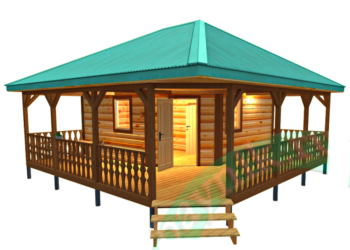 Баня с террасой: выбираем проект и материал для строительства