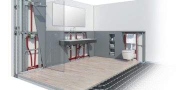 Невидимый для глаз, т.е. установка в современной ванной комнате