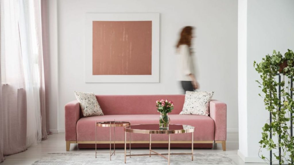 Розовое золото в интерьере